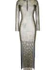 Santa Brand Santa Brand Rhinestones embellished long dress