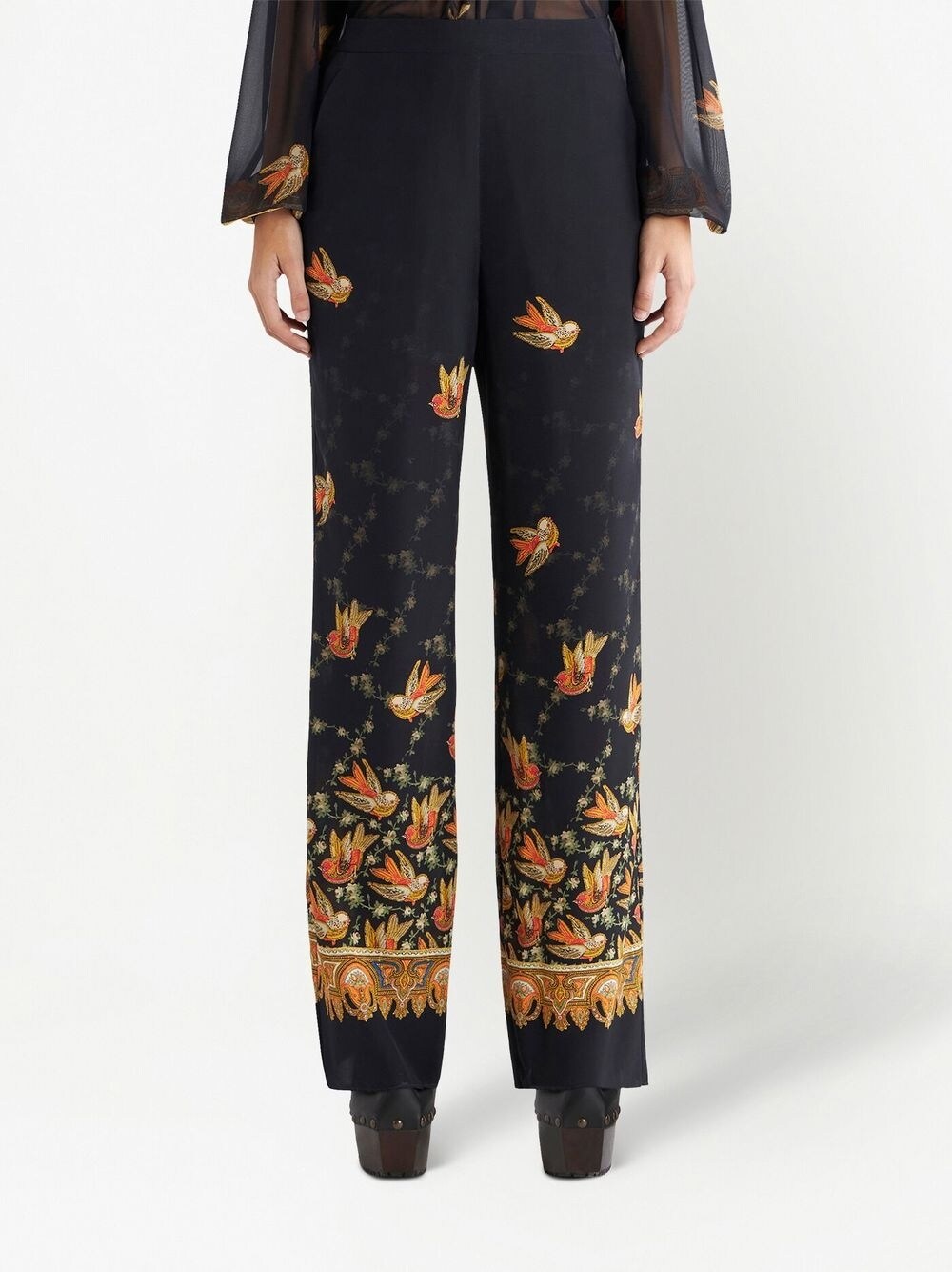 Etro Etro Straight trousers with paisley print