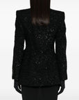 Balenciaga Balenciaga Hourglass tweed-texture padded-shoulder wool-blend blazer