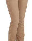 Just Cavalli Chic Brown Mid Waist Skinny Trousers