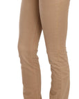 Just Cavalli Chic Brown Mid Waist Skinny Trousers