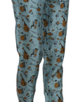 Dolce & Gabbana High Waist Tapered Silk Pants in Blue Print