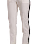 Dolce & Gabbana Elegant White Stripe Wool Tapered Trousers