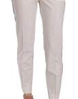 Dolce & Gabbana Elegant White Stripe Wool Tapered Trousers