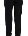 Dolce & Gabbana Elegant Pleated Tapered Black Trousers