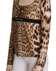 Roberto Cavalli Elegant Leopard Long Sleeve Top