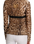Roberto Cavalli Elegant Leopard Long Sleeve Top