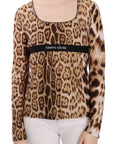 Roberto Cavalli Elegant Leopard Long Sleeve Top