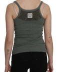 PINK MEMORIES Chic Green Spaghetti Strap Casual Tank Top