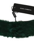 Dolce & Gabbana Luxurious Green Lambskin Scarf for Women
