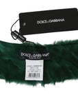 Dolce & Gabbana Luxurious Green Lambskin Scarf for Women