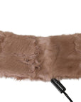 Dolce & Gabbana Elegant Beige Lambskin Fur Scarf