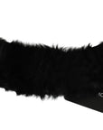 Dolce & Gabbana Elegant Black Lambskin Scarf