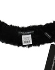 Dolce & Gabbana Elegant Black Lambskin Scarf