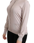 Dolce & Gabbana Silk Blend Pink Crew Neck Cardigan