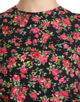Dolce & Gabbana Elegant Black Floral Crew Neck Top