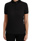 Dolce & Gabbana Elegant Black Dotted Polo Shirt