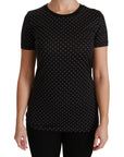 Dolce & Gabbana Chic Black Dotted Crewneck Cotton Tee