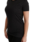 Dolce & Gabbana Chic Black Dotted Crewneck Cotton Tee