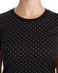 Dolce & Gabbana Chic Black Dotted Crewneck Cotton Tee
