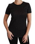 Dolce & Gabbana Chic Black Dotted Crewneck Cotton Tee