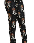 Dolce & Gabbana Elegant Silk Puppy Dog Print Pants