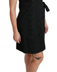 Dolce & Gabbana Elegant Black Jacquard Sheath Dress