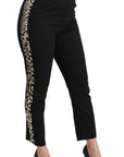 Dolce & Gabbana Gold Leopard Jacquard High Waist Pants