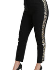 Dolce & Gabbana Gold Leopard Jacquard High Waist Pants