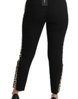 Dolce & Gabbana Gold Leopard Jacquard High Waist Pants