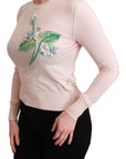 Dolce & Gabbana Silk Blend Floral Embroidered Sweater