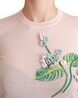 Dolce & Gabbana Silk Blend Floral Embroidered Sweater