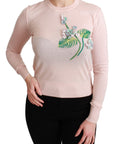 Dolce & Gabbana Silk Blend Floral Embroidered Sweater