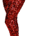 Dolce & Gabbana Elegant High-Waist Cropped Red Trousers