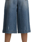 Dolce & Gabbana Elegant Wide Leg Cropped Denim Trousers