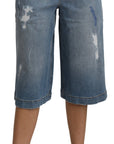 Dolce & Gabbana Elegant Wide Leg Cropped Denim Trousers