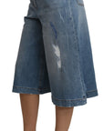 Dolce & Gabbana Elegant Wide Leg Cropped Denim Trousers