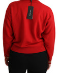 Dolce & Gabbana Radiant Red Cartoon Motive Cashmere Sweater