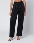 Victoria Beckham Victoria Beckham Black pleated trousers in crêpe satin