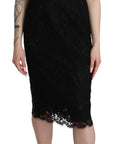 Dolce & Gabbana Elegant Black Lace Sheath Knee-Length Dress