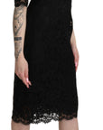 Dolce & Gabbana Elegant Black Lace Sheath Knee-Length Dress