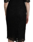Dolce & Gabbana Elegant Black Lace Sheath Knee-Length Dress
