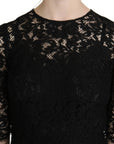 Dolce & Gabbana Elegant Black Lace Sheath Knee-Length Dress