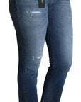 Dolce & Gabbana Enchanted Crystal Studded Blue Jeans