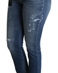 Dolce & Gabbana Enchanted Crystal Studded Blue Jeans