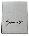 Givenchy Elegant Monochrome Wool-Silk Blend Scarf