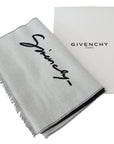 Givenchy Elegant Monochrome Wool-Silk Blend Scarf
