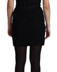 Dolce & Gabbana Elegant Black Lace Bustier Mini Dress