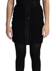 Dolce & Gabbana Elegant Black Lace Bustier Mini Dress