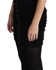 Dolce & Gabbana Elegant Black Lace Bustier Mini Dress